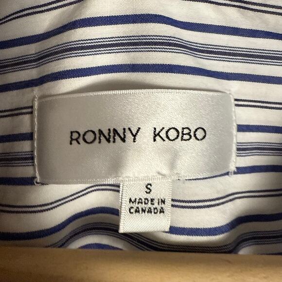 Ronny Kobo Maja Blue White Striped Button Up Top Shorts Set Coastal S - Picture 15 of 15